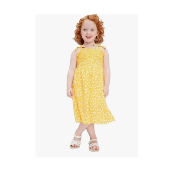 Diane Von Furstenberg Other - Diane Von Furstenberg Size‎ 2T Yellow Ginkgo Smocked Bodice Flared Summer Dress